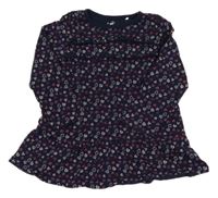 Tmavomodré vzorované šaty so srdiečkami Topolino