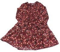 Vínové vzorované manšestrové šaty s jednorožci C&A