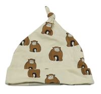 Smetanová čepice s gorilami Name it