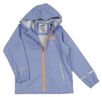 Fialová nepromokavá bunda s dúhou a kapucňou Lupilu