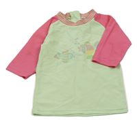 Mintovo-ružové UV tričko s rybkami