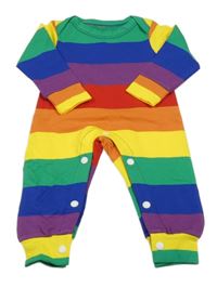 Barevný pruhovaný teplákový overal