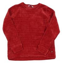 Červený žinylkový sveter