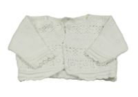 Biely perforovaný prepínaci sveter Next