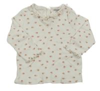 Bílé žebrované triko s kvítky kiabi