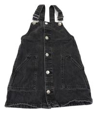 Antracitové riflové propínací laclové šaty Denim Co.