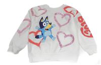 Bílá mikina se srdíčky a Bluey Primark