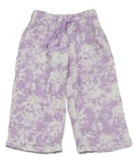 Lila-bílé batikované široké tepláky H&M
