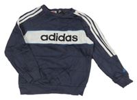 Šedomodro-bílá mikina s logem Adidas