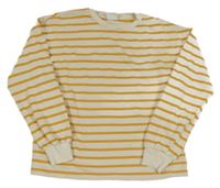 Smetanovo-horčicový pruhovaný sveter Zara
