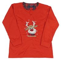 Červené mikinotriko se sobem 