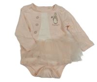 Svetloružové body s králikom a tylovou sukní Tu