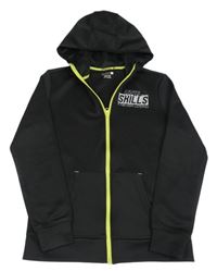 Černá propínací sportovní mikina s nápisem a kapucí Ergeenomixx