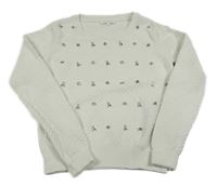 Biely sveter s kamienkami