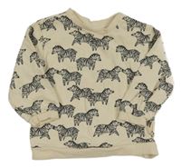 Béžová mikina so zebrami H&M