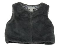Antracitová kožušinová podšitá vesta Primark
