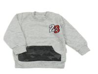 Svetlosivá melírovaná mikina s číslami