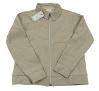 Nové - Béžová rebrovaná prepínaci mikina s golierikom River Island