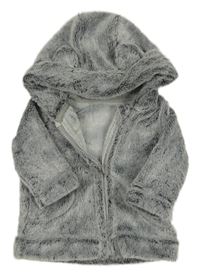 Šedá plyšová propínací mikina s kapucí George