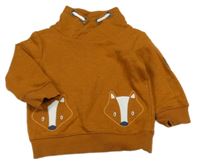 Medová mikina s liškami a komínovým golierom Topomini