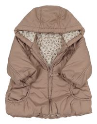 Starofialová šusťáková zateplená bunda s kapucí Mothercare