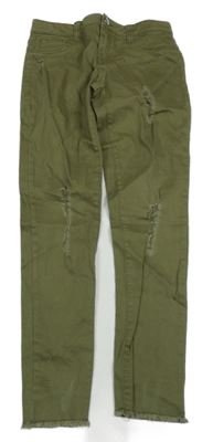 Khaki skinny rifle s vyšúchaním Denim Co.