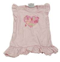 Světlerůžová tunika se srdcem a volánkem Topomini