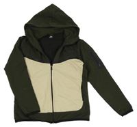 Kaki-béžová prepínaci mikina s logom a kapucí Nike