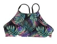 Černo-zeleno-barevná plavková lambáda s listy H&M