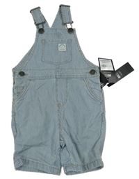 Nové - Světlemodro-bílé pruhované laclové riflové kraťasy Tu