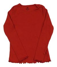Červené rebrované tričko H&M