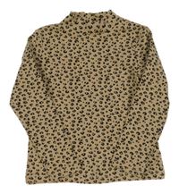 Béžovo-černé triko s leopardím vzorem H&M