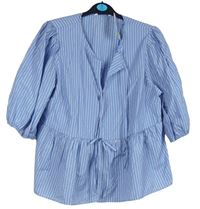 Dámská světlemodrá proužkovaná peplum halenka George 