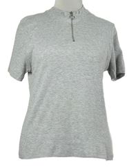 Dámské šedé žebrované crop tričko Pull&Bear 