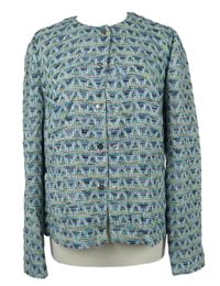 Dámský modro-zelený vzorovaný kabátek Basler 