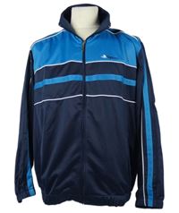 Pánská tmavomodro-modrá sportovní propínací mikina s pruhy 