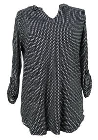 Dámská černo-bílá vzorovaná halenka s rolovacími rukávy Poetic Soul 