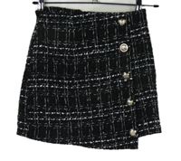 Dámska čierno-biela kockovaná pletená sukňa Shein