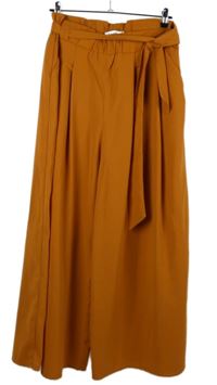 Dámské okrové culottes kalhoty s páskem Abollria 