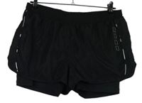 Dámské černé sportovní dvojité kraťasy se vzorem Crivit 