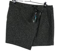 Nové - Dámska čierno-sivá melírovaná vlnená sukňa Next