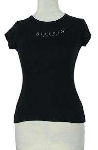 Dámske čierne tričko s nápisom Sisters Point