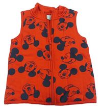 Červená zateplená bavlnený prepínaci vesta s Mickey Mousem Disney
