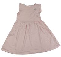 Svetloružové bavlnené šaty s motýlkom H&M