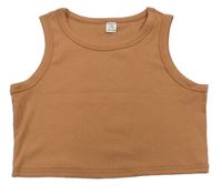 Oranžový rebrovaný crop top Shein