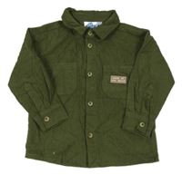 Khaki manšestrová košile s potiskem 