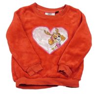 Červená chlpatá mikina s Paw Patrol Nickelodeon