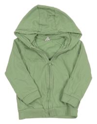 Zelená propínací mikina s kapucí H&M