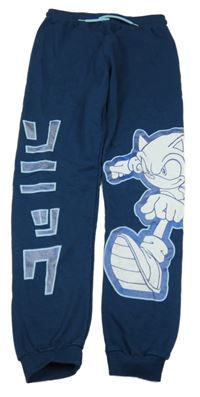 Tmavomodré tepláky se Sonicem 