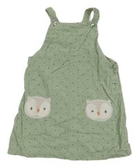 Svetlozelené bodkovaná é menšestrové šaty so sovičkami John Lewis